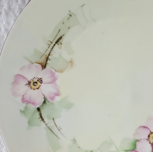 Thomas Bavaria Collectors Porcelain Plate Pink Flowers gold rim plate size 7.5" - Picture 10 of 10